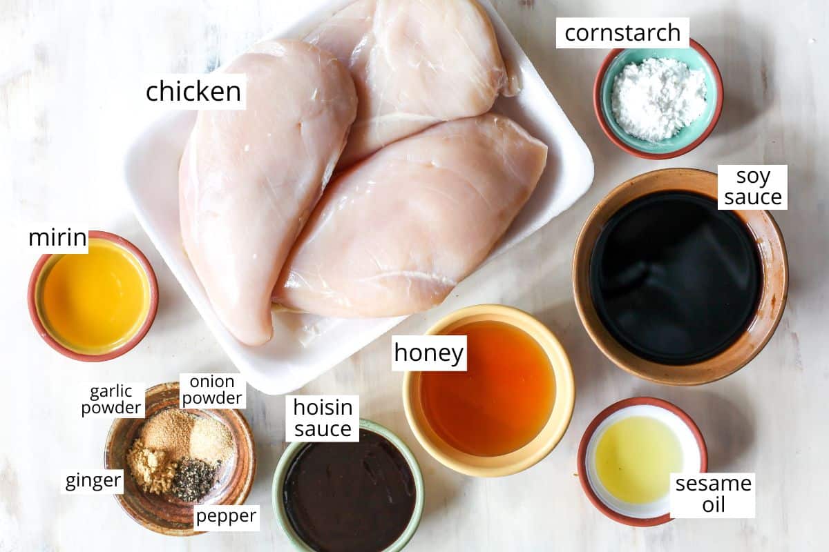 crock pot teriyaki chicken recipe ingredients labeled