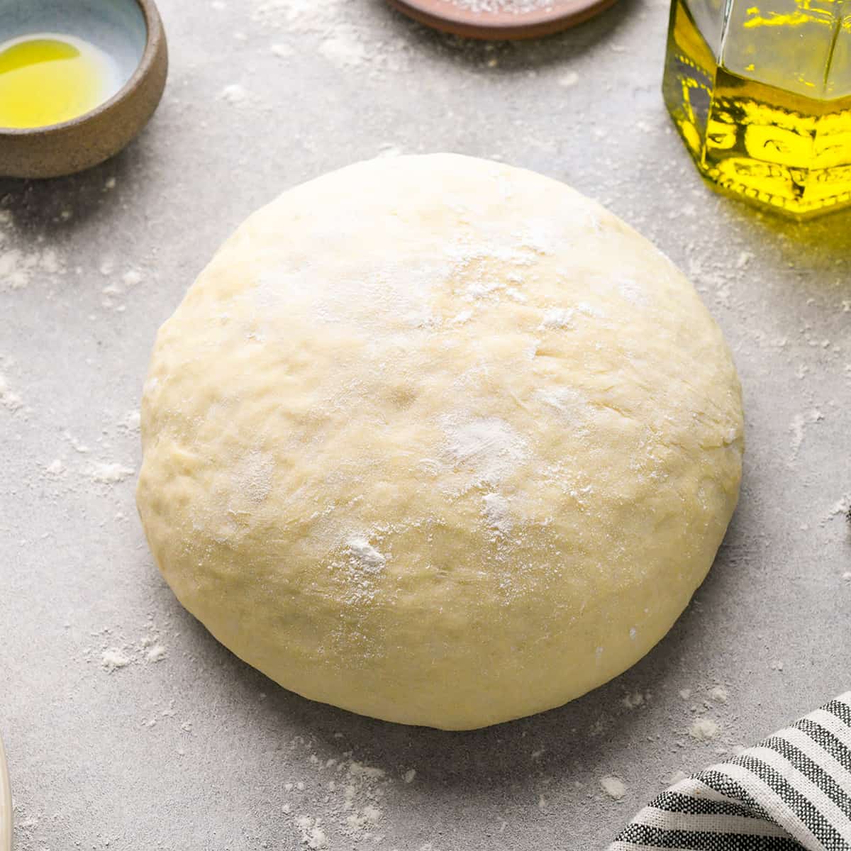 homemade pizza dough recipe before being rolled out
