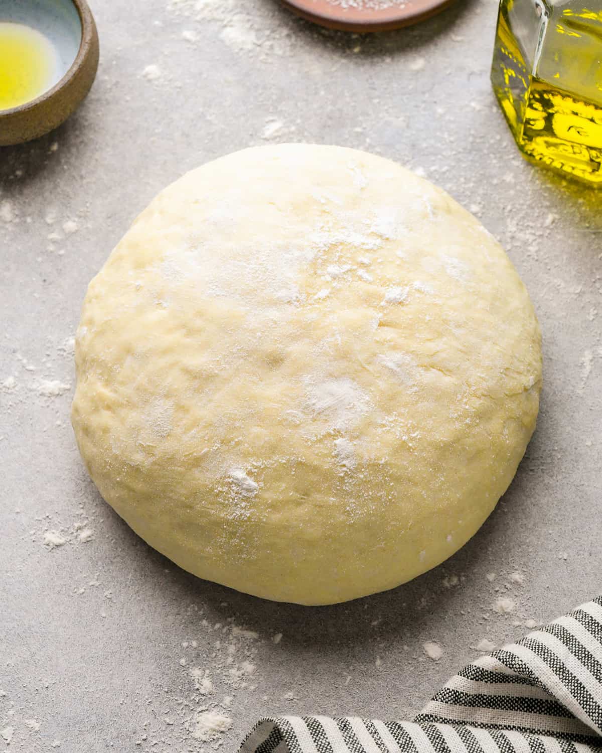 Homemade Pizza Dough Recipe dusted with flour
