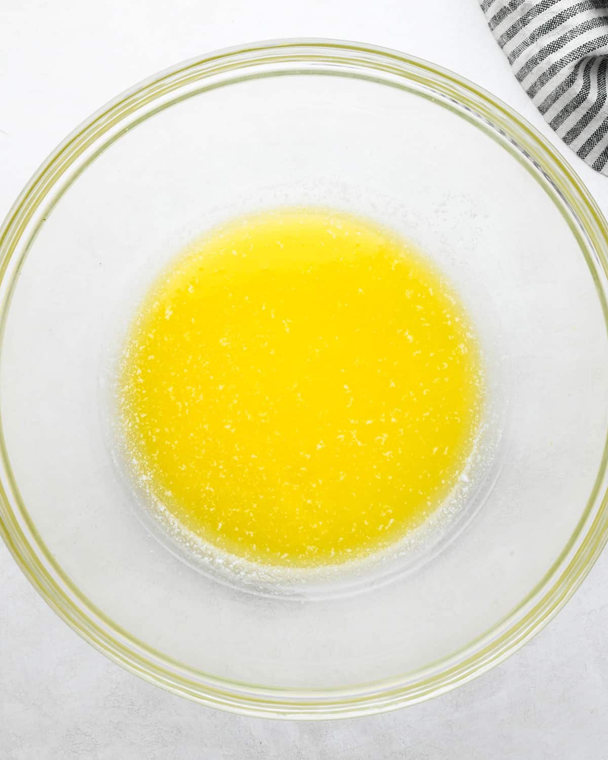 melted butter in a glass bowl