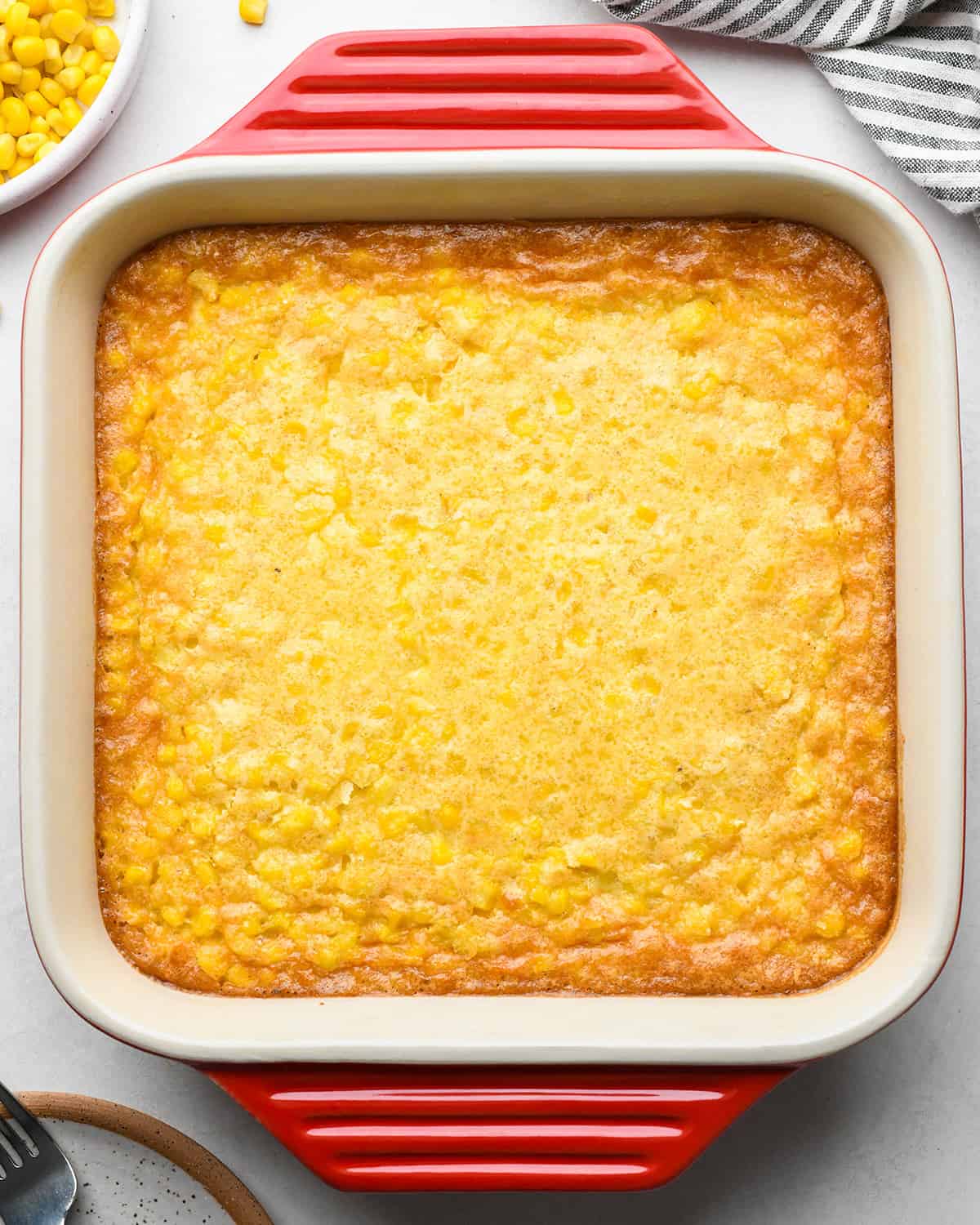 baked Corn Pudding in a baking dish