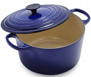 Front view of a dutch oven, part of the list of Best Kitchen Gifts (for the Hostess, Chef or Foodie)