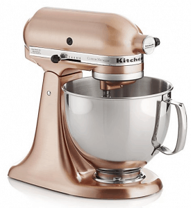 Front view of a kitchenaid mixer, part of the list of Best Kitchen Gifts (for the Hostess, Chef or Foodie)