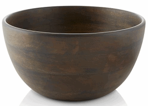 Front view of a wooden salad bowl, part of the list of Best Kitchen Gifts (for the Hostess, Chef or Foodie)
