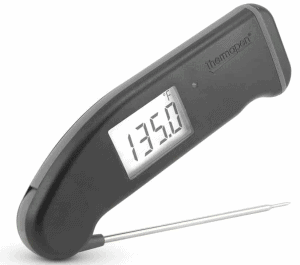 Front view of a thermapen, part of the list of Best Kitchen Gifts (for the Hostess, Chef or Foodie)
